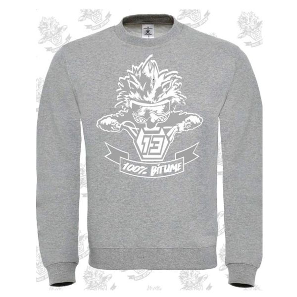 Motorcycle Hoodie 100% Bitume Pull Niglo Grey