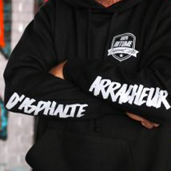 100% Bitume Hoodie Asphalt Black