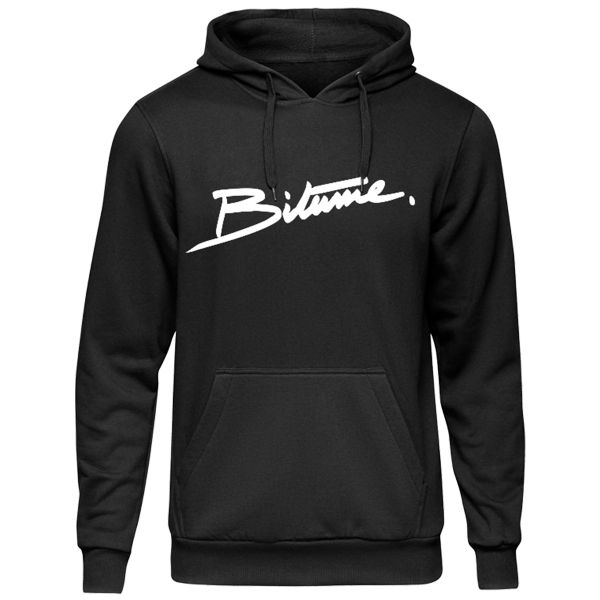 Motorcycle Hoodie 100% Bitume Hoodie Signature Big Black