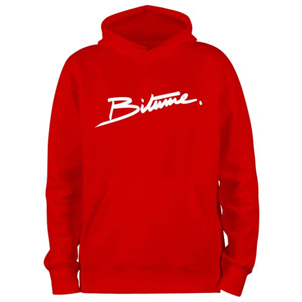 Motorcycle Hoodie 100% Bitume Hoodie Signature Big Red