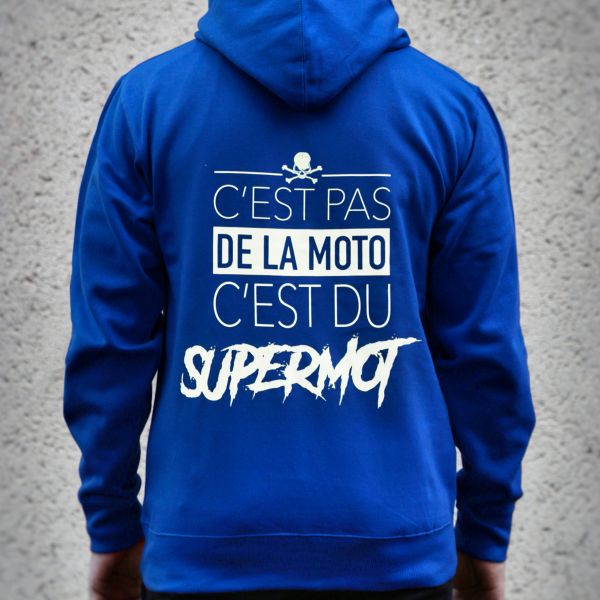 Motorcycle Hoodie Kikaninac Blue Supermot Sweat Hoodie