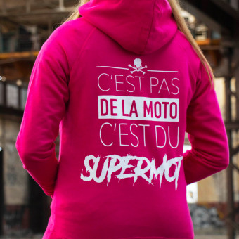 Motorcycle Hoodie Kikaninac Sweat Hoodie Supermot Pink