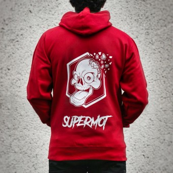 Motorcycle Hoodie Kikaninac Sweat Hoodie Supermot Skull Red