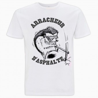Motorcycle T-Shirts 100% Bitume Arracheur d'Asphalte Blanc Motorcycle T-Shirts 100% Bitume Arracheur d'Asphalte Blanc