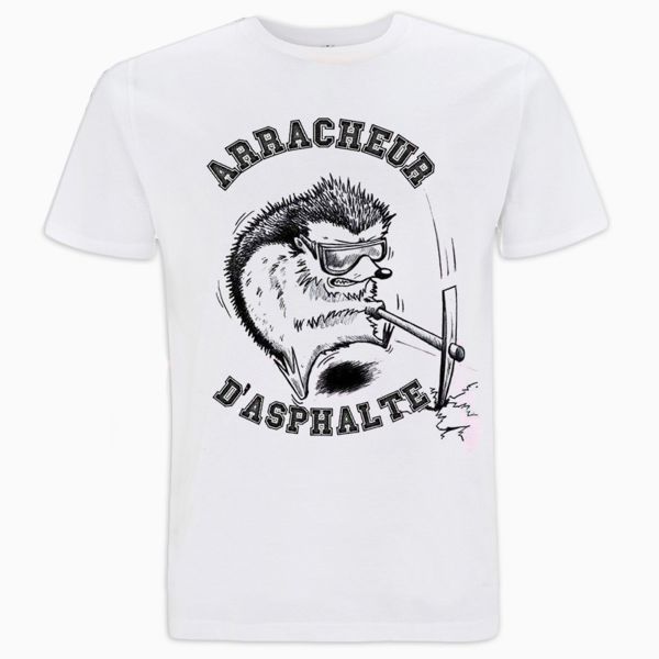 Motorcycle T-Shirts 100% Bitume Arracheur d'Asphalte Blanc
