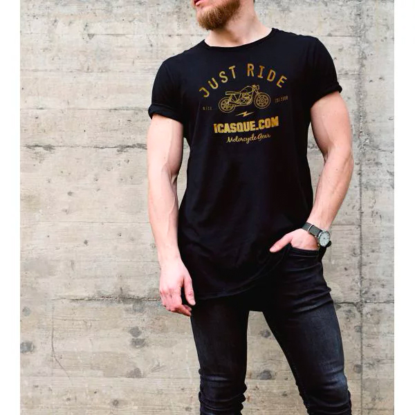 Motorcycle T-Shirts iCasque Just Ride Black Motorcycle T-Shirts iCasque Just Ride Black