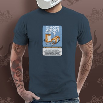 Motorcycle T-Shirts Gaaz Moto Addict (Blue Grey)