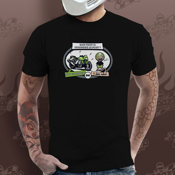 Motorcycle T-Shirts Gaaz Ane Bate (Sky Blue)