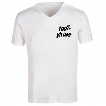 Motorcycle T-Shirts 100% Bitume Asphalt White