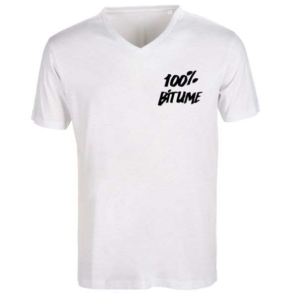 Motorcycle T-Shirts 100% Bitume Asphalt White