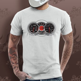 Motorcycle T-Shirts Gaaz Compteur (White)