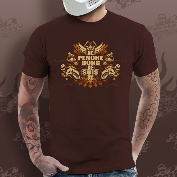 Motorcycle T-Shirts Gaaz Je Penche donc je Suis (Chocolate)
