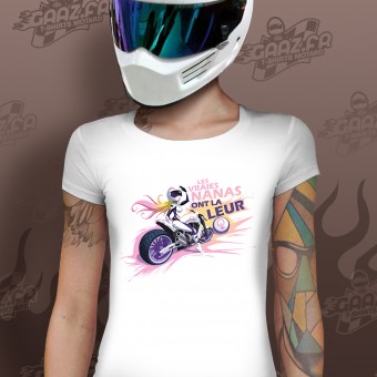 Motorcycle T-Shirts Gaaz Les Vraies Nanas Woman (White)