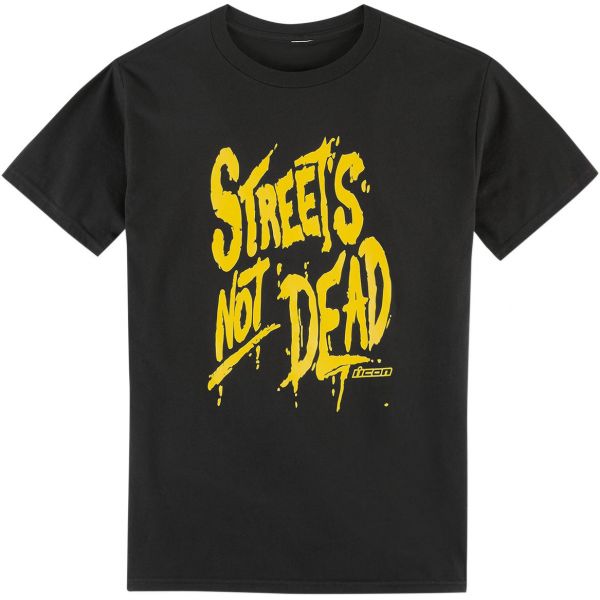 Motorcycle T-Shirts ICON Streets Not Dead Tee Black