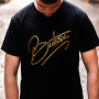 Motorcycle T-Shirts 100% Bitume Art Letter Black Gold Tee