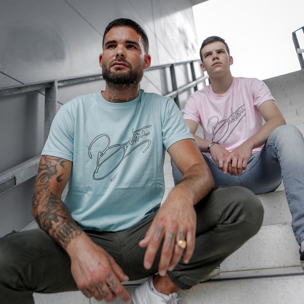 Motorcycle T-Shirts 100% Bitume Art Letter Mint Black Tee