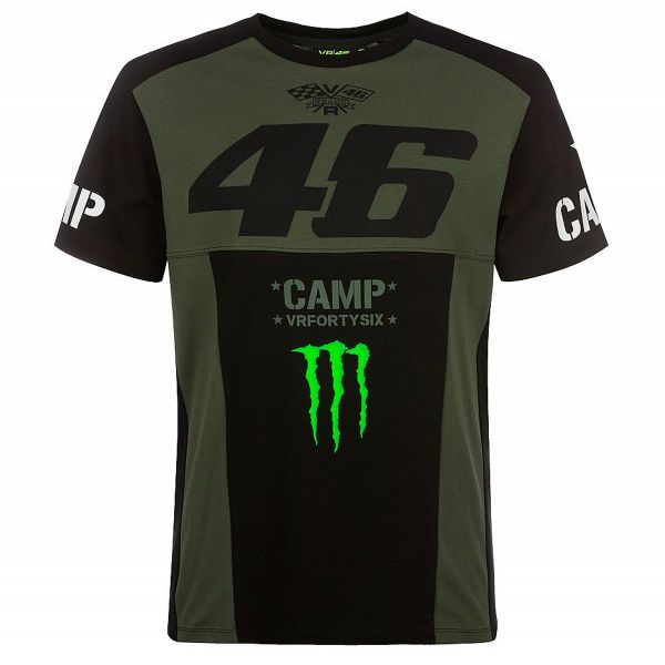 Motorcycle T-Shirts VR 46 T-Shirt Camp Monster Dual Green Army
