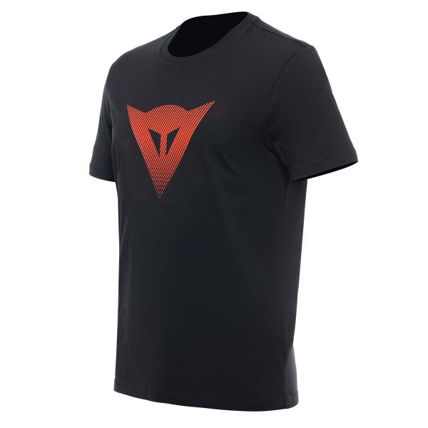 Motorcycle T-Shirts Dainese Logo Black Fluo Red