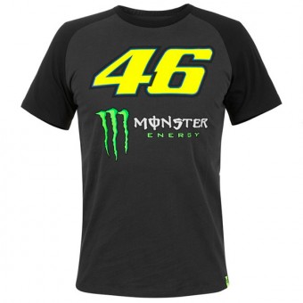 Motorcycle T-Shirts VR 46 T-Shirt Dual Monster VR46 Black