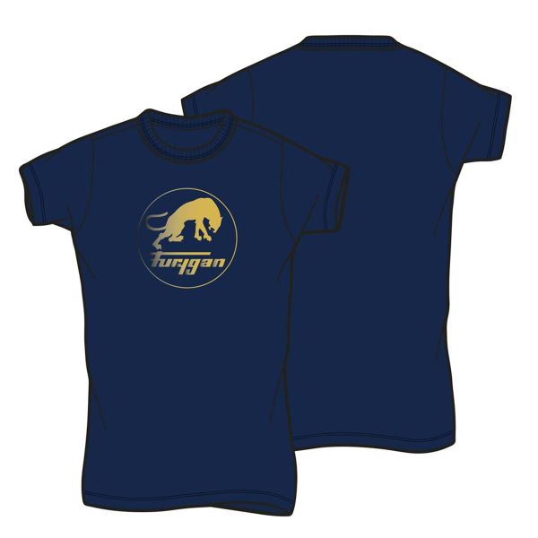 Motorcycle T-Shirts Furygan Corpo Lady Tee Shirt Logo Navy Gold Motorcycle T-Shirts Furygan Corpo Lady Tee Shirt Logo Navy Gold