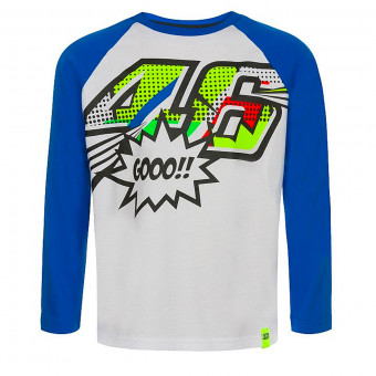 Motorcycle T-Shirts VR 46 T-Shirt Long Kid Pop Art White