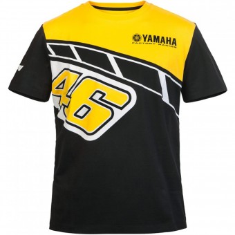 Motorcycle T-Shirts VR 46 T-Shirt Replica Yamaha Yellow Black