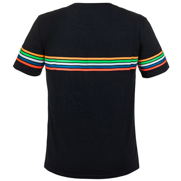 VR 46 T-Shirt Stripes VR46 Black