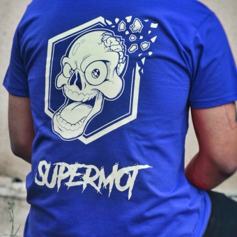 Motorcycle T-Shirts Kikaninac T-Shirt Supermot Skull Blue