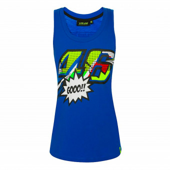 Motorcycle T-Shirts VR 46 Tank Top Woman Pop Art Turquoise