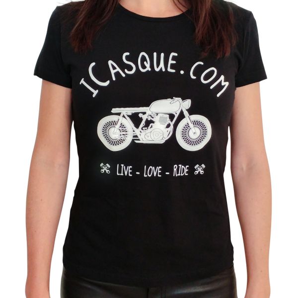Motorcycle T-Shirts iCasque Vintage Tee iCasque Lady Black Motorcycle T-Shirts iCasque Vintage Tee iCasque Lady Black