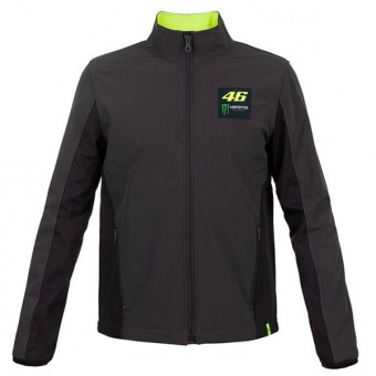 Motorcycle Jumpers VR 46 Hoodie Softshell Dual Monster VR46 Black Grey