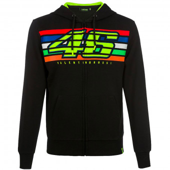 Motorcycle Jumpers VR 46 Hoodie Stripes VR46 Black
