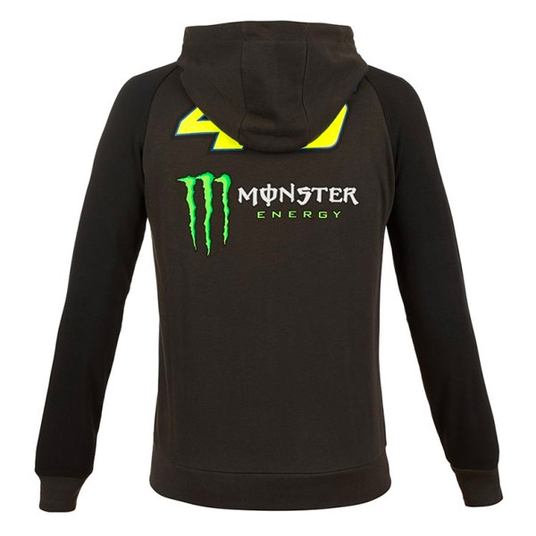 VR 46 Hoodie Zip Dual Monster VR46 Black Grey