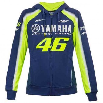 Motorcycle Jumpers VR 46 Hoodie Zip Lady Racing Yamaha VR46 Blue